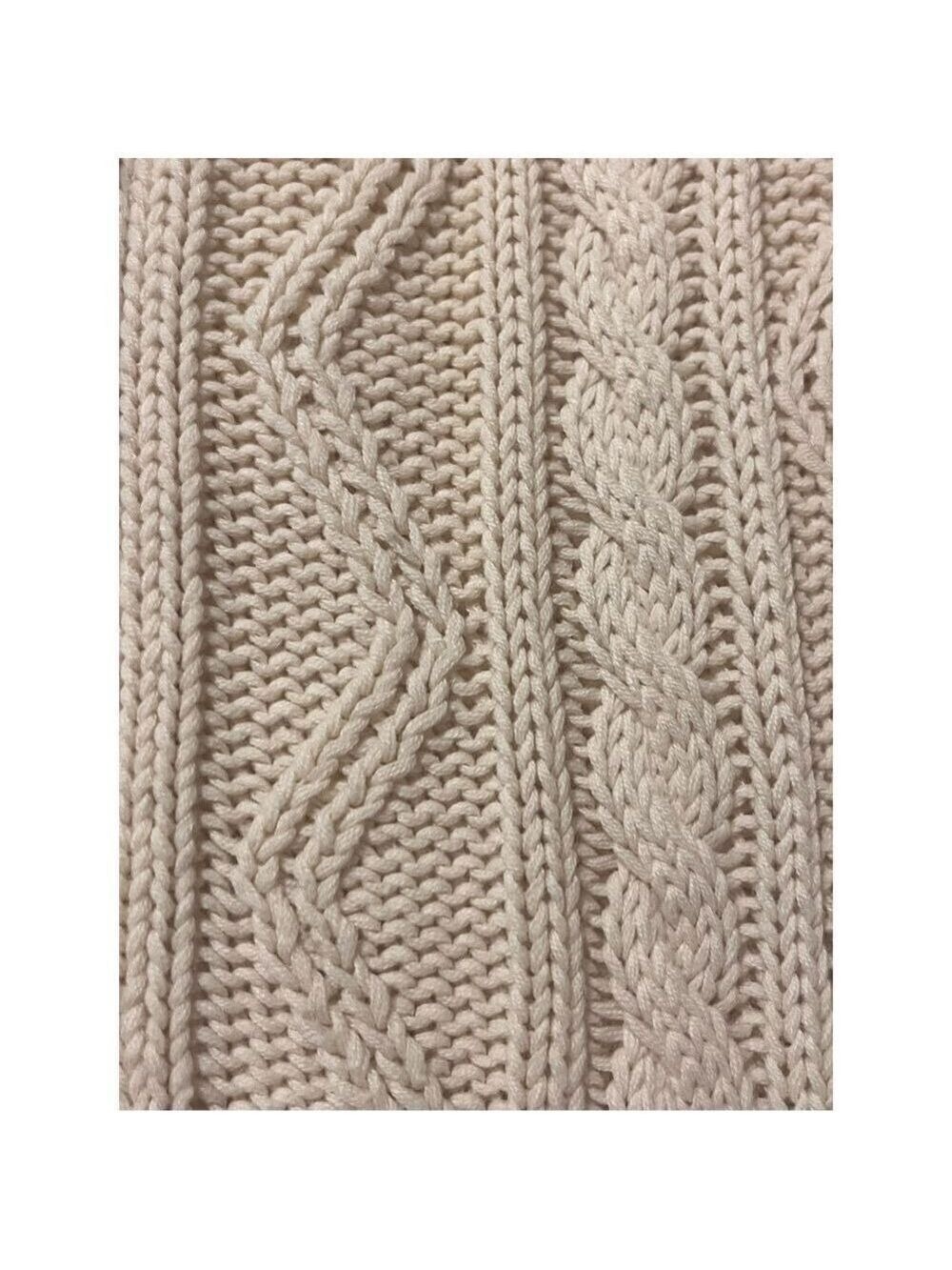 Virgin Acrylic Fiber sweater made in Korea crochet buttons size medium cream - Picture 6 of 11
